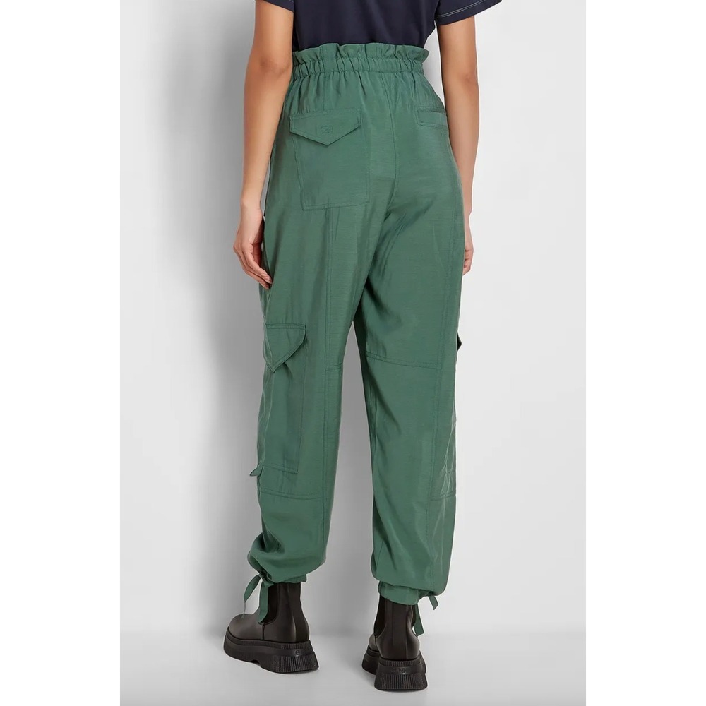 GANNI Paperbag Waist Cargo Pants Tie Cuff - Picture 2 of 16